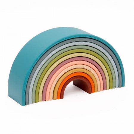 Rainbow, joc montessori de stivuire, 12 buc, nature
