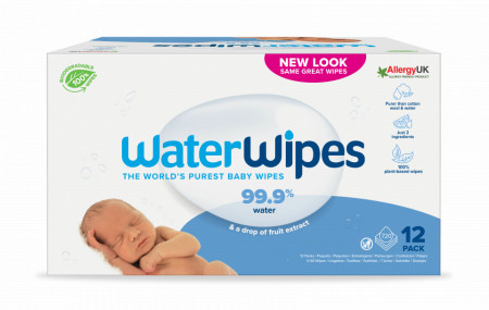 Servetele umede Biodegradabile Water Wipes, 12 pachete x 60 buc, 720 buc