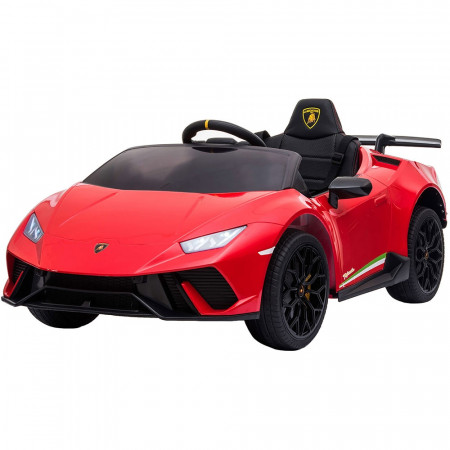 Masinuta electrica Chipolino Lamborghini Huracan red cu scaun din piele si roti EVA - Img 1