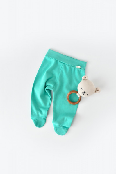 Pantaloni cu Botosei - Bumbac organic Turcoaz