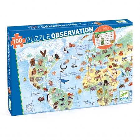 Puzzle observatie Animalele lumii, Djeco