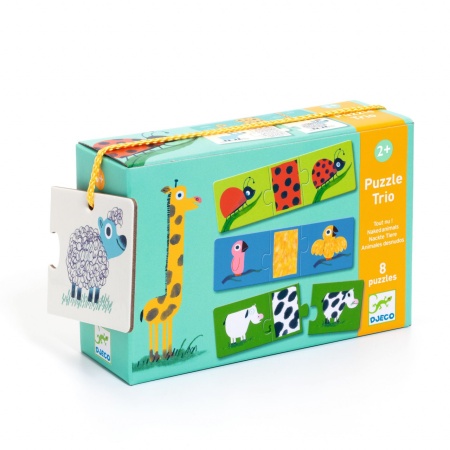 Puzzle trio Animale dezbracate, Djeco
