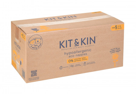Scutece Hipoalergenice Eco Kit&Kin, Marimea 5, 11 kg+ , 112 buc