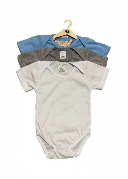 Set 3 body-uri din bumbac cu maneca scurta color mix 2