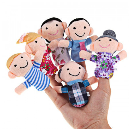 Set de 6 marionete pentru degete - familie