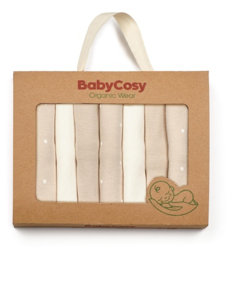 Set de 7 batistute mixte din bumbac pentru bebelusi, BabyCosy, 25cmX25cm
