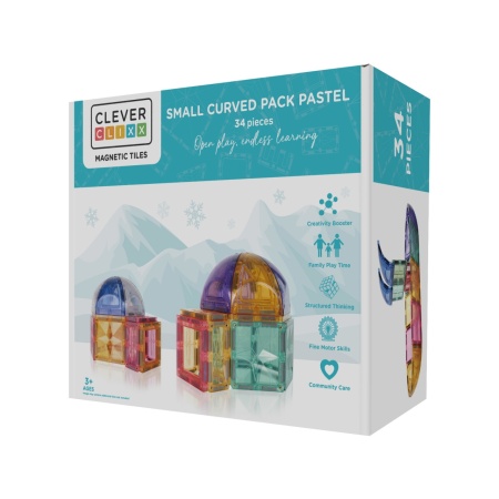 Set magnetic de constuit Dome pastel 34 piese, Cleverclixx