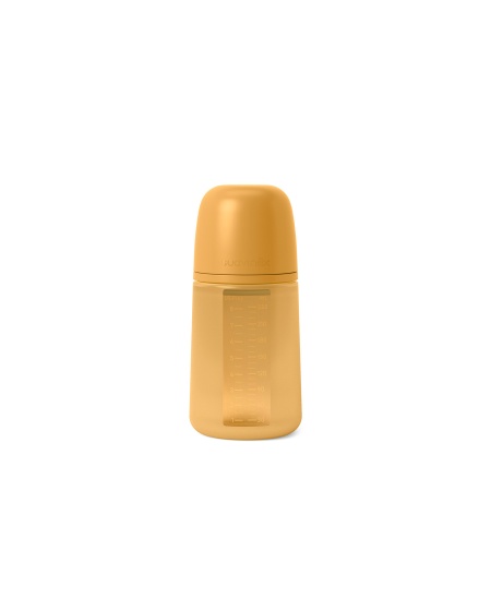 Biberon din silicon, 240ml, Colour Essence SX Pro debit mediu, galben muștar
