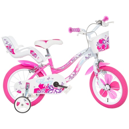 Bicicleta copii Dino Bikes 16'' Flappy roz