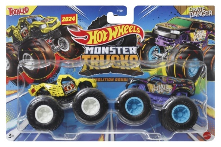 HOT WHEELS MONSTER TRUCK SET 2 MASINI TOTALED SI CRATE DANGER SCARA 1 LA 64