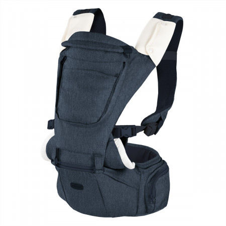 Marsupiu ergonomic multifunctional Chicco Hip Seat cu suport pentru sold, Denim (albastru), 0luni+ - Img 1