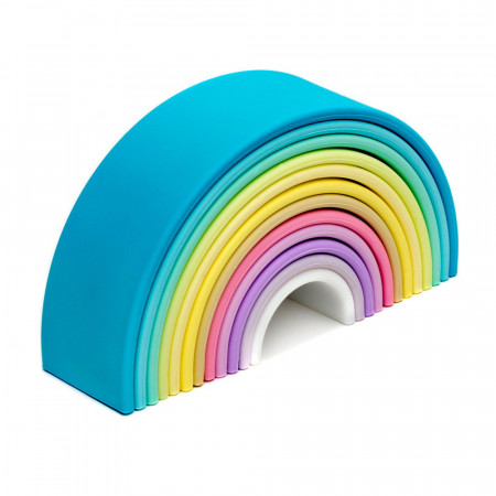 Rainbow, joc montessori de stivuire, 12 buc, nordic