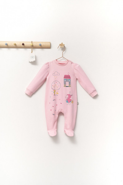 Salopeta eleganta Scufita rosie pentru bebelusi, Tongs baby