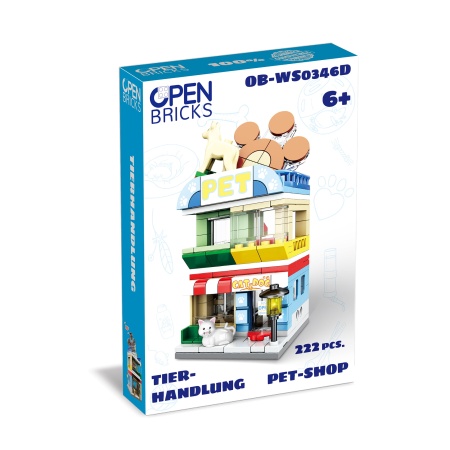 Set de constructie copii - Magazin de animale (222 piese)