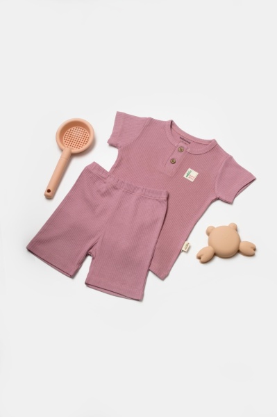 Set tricou cu pantaloni Bamboo, roz, BabyCosy, 50%bumbac+50% bambus