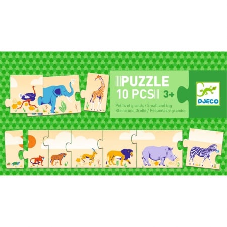 Puzzle din lemn De la mic la mare, Djeco