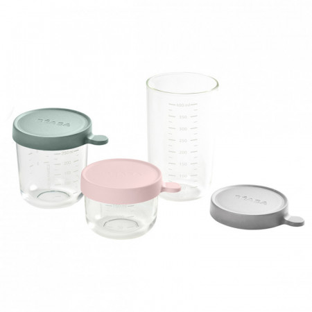 Set 3 recipiente sticla 150 250 400ml - Eucalyptus