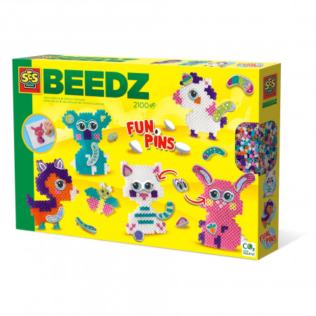 Set creativ copii Beedz – Margele de calcat Funpins animale - Img 1