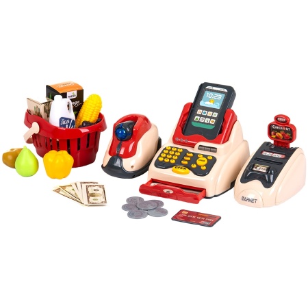 Set jucarie Chipolino Cash Register cu lumini, sunete si 24 accesorii