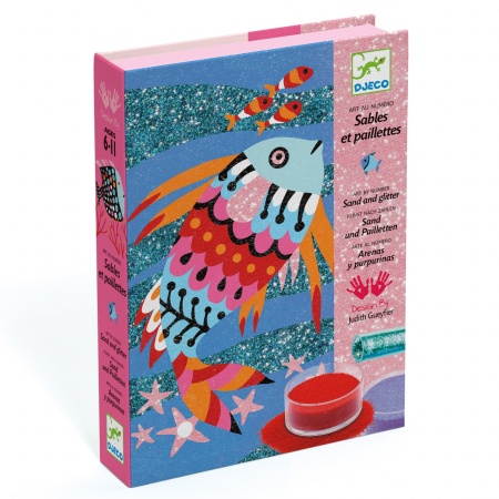 Atelier creativ cu nisip colorat Pesti stralucitori, Djeco