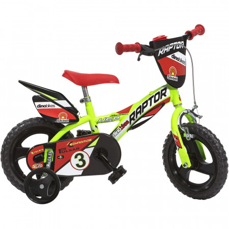 Bicicleta copii Dino Bikes 12&#039; Raptor galben - Img 1