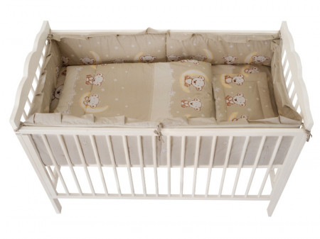 Lenjerie MyKids Bear On Moon Beige M2 4+1 piese 120x60