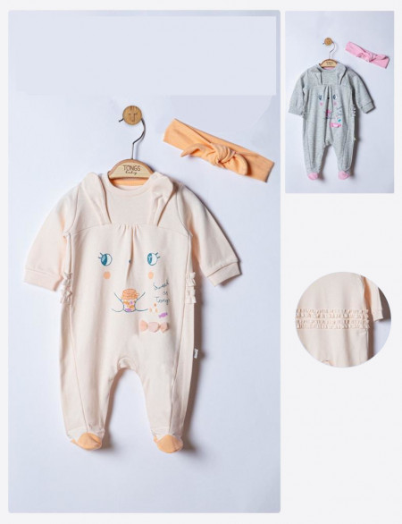 Salopeta pentru bebelusi cu bentita Sweets, Tongs baby