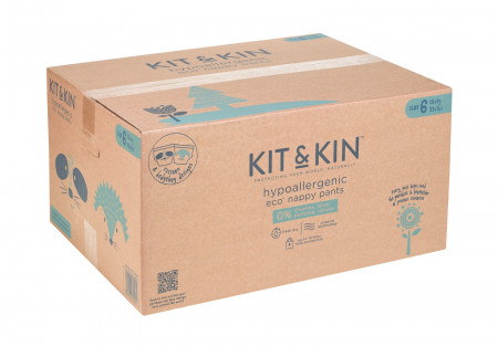 Scutece Hipoalergenice Eco Kit&Kin Chilotel XL6, Marimea 6, 15 kg+, 108 buc