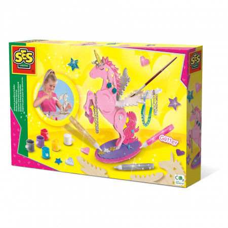 Set creativ pentru copii cu suport de bijuterii cu unicorn si sclipici - Img 1