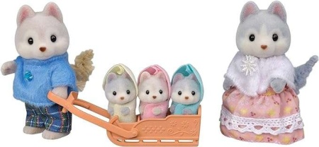 Figurine Sylvanian Families - Familia Catelusilor Husky