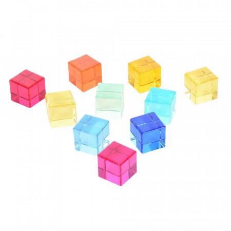 Gem Cube, set 10 cuburi acrilice, TickiT