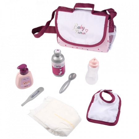 Gentuta de infasat pentru papusa Smoby Baby Nurse Changing Bag cu accesorii