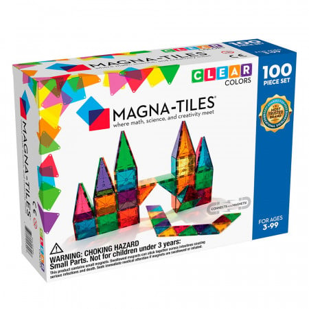 MAGNA-TILES Clear Colors, set magnetic 100 piese