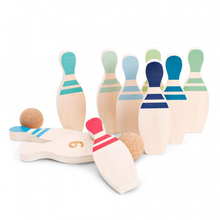 Set Bowling din lemn FSC, BS Toys