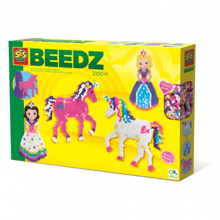 Set creativ copii Beedz - Margele de calcat cu unicorni si printese - Img 1