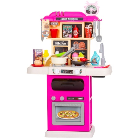 Set jucarie Chipolino Kitchen 87 cm cu sistem de curgere apa, lumini, sunete si 63 accesorii