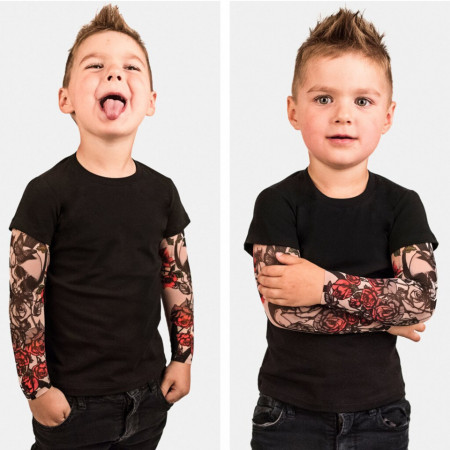 Tricou copii negru cu tatuaj Drool