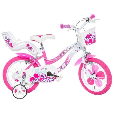Bicicleta copii Dino Bikes 14' Flappy roz