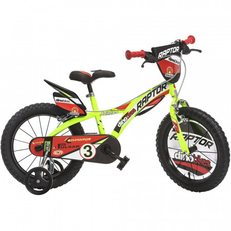 Bicicleta copii Dino Bikes 14&#039; Raptor galben - Img 1