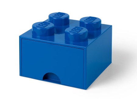 Cutie depozitare LEGO 2x2 cu sertar, albastru - Img 1