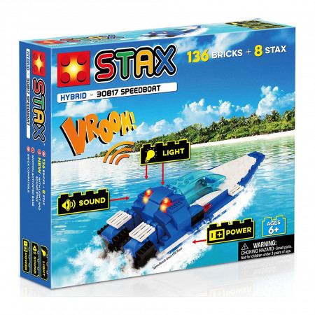 Jucarie - Seturi de constructie cu lumini si sunete Stax - Barca cu motor