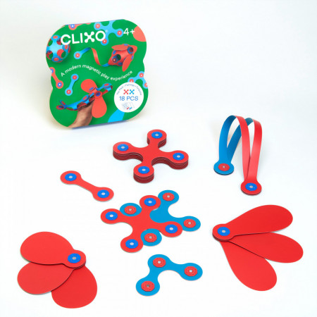 Set Clixo de construit cu magnet, Itsy pack Flamingo-Turquoise 18