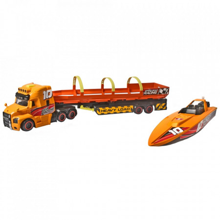 Set Dickie Toys Sea Race Truck Camion cu remorca si barca