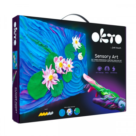 Set pictura 3D cu argila usoara, 30*40cm - Water Lilies - Img 1