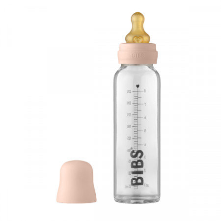 BIBS - Set complet biberon din sticla anticolici, 225 ml, Blush