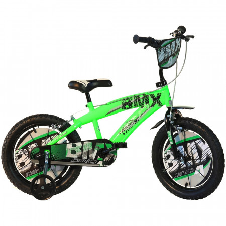 Bicicleta copii Dino Bikes 16&#039; BMX negru si verde - Img 1