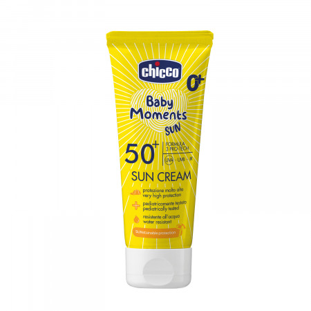 Crema protectie solara Chicco Baby Moments SPF 50+, 75 ml, 0 luni+