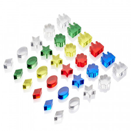 Cristale colorate transparente, set 30 de piese, TickiT