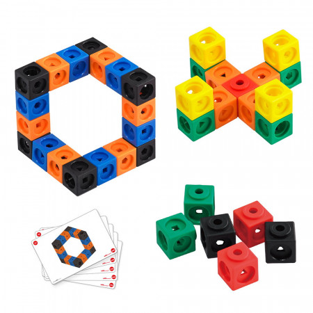Math Cubes, cuburi interconectabile, set 125 piese