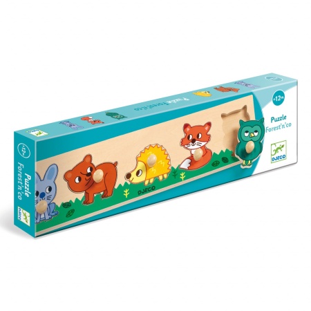 Puzzle cu buton Padure, Djeco